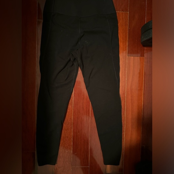Uniqlo AIRISM Black Brushed Fabric Active Leggings Pants with Pocket Women M New - Picture 3 of 4